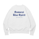 "SAMURAI BLUE SPIRIT" CREWNECK - WHITE