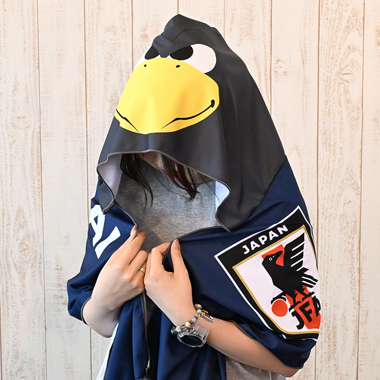 冷感フードタオル(SAMURAI BLUE) STADIUM LINE