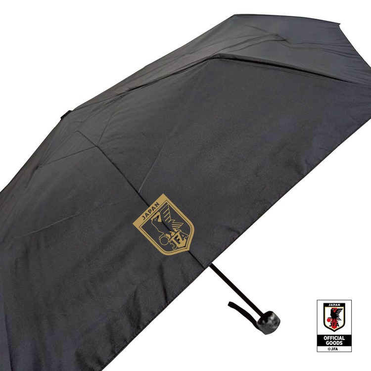 晴雨兼用傘 サッカー日本代表ver.　ブラック×ゴールド