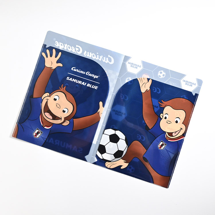 おさるのジョージ ダブルポケットA4クリアファイル サッカー日本代表 ver.