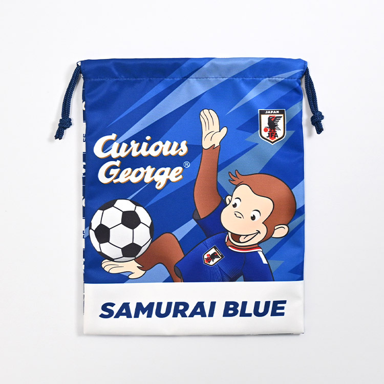 おさるのジョージ 巾着 サッカー日本代表 ver.