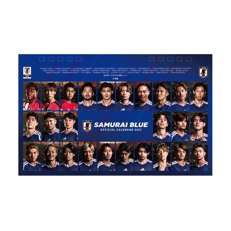 【受注商品】2027年 サッカー日本代表カレンダー SAMURAI BLUE 卓上タイプ(2026年12月上旬頃より順次発送予定)